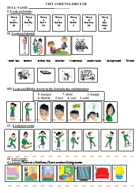 Đề thi chọn học sinh giỏi Tiếng anh lớp 2